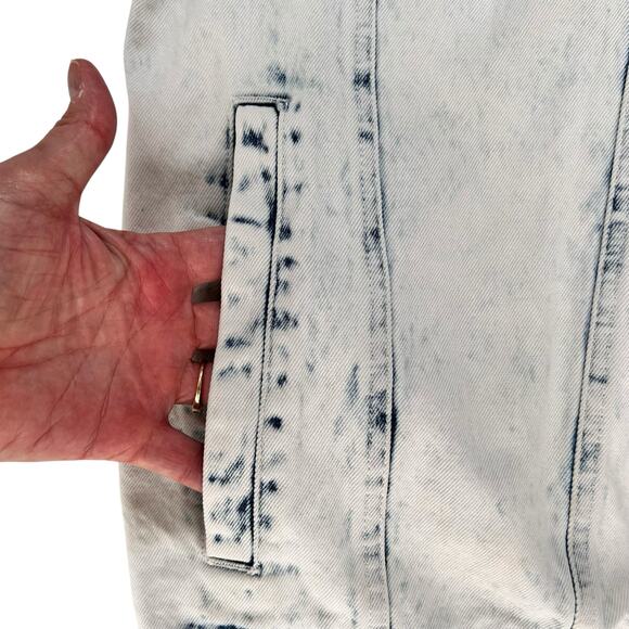 Y2k Acid Wash Jean Jacket Medium Casual Versatile Distressed 90s Upcycle It READ - Picture 4 of 14